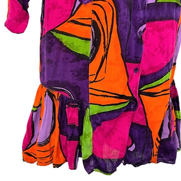 Women S Vtg 90's DD DESIGNS Colorful Baby Doll Top - Picture 5 of 8